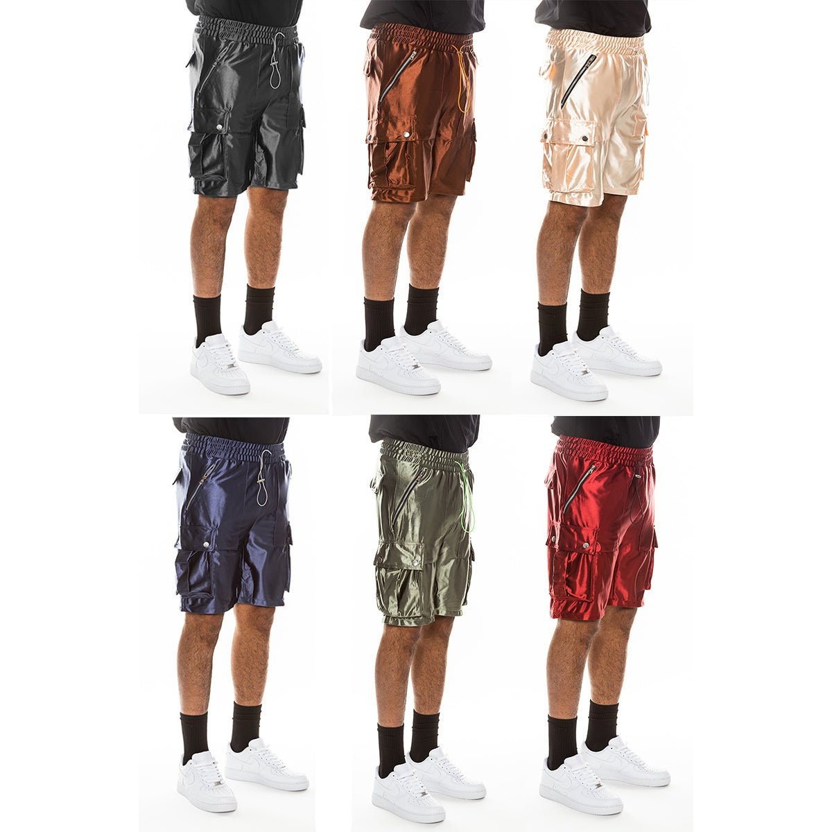 Satin Cargo Shorts