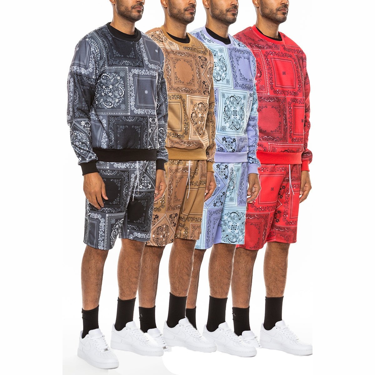 Paisley All Over Print Crew Set