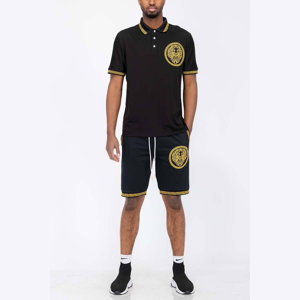 Lion Head Polo Short Set