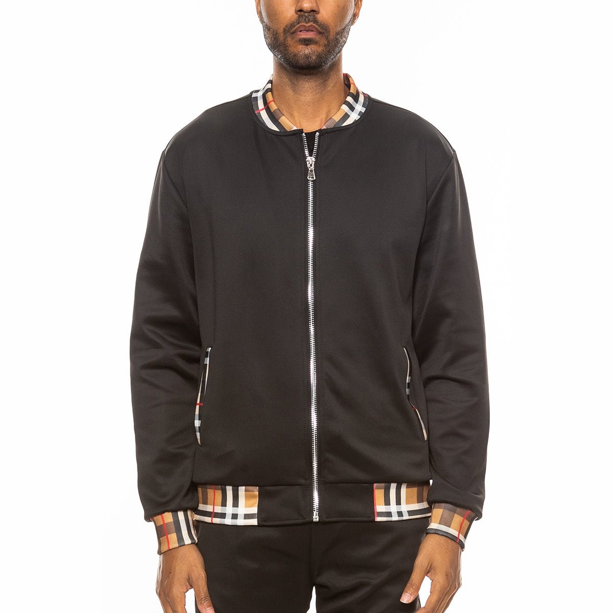 Checkered Detail Track Jacket-5