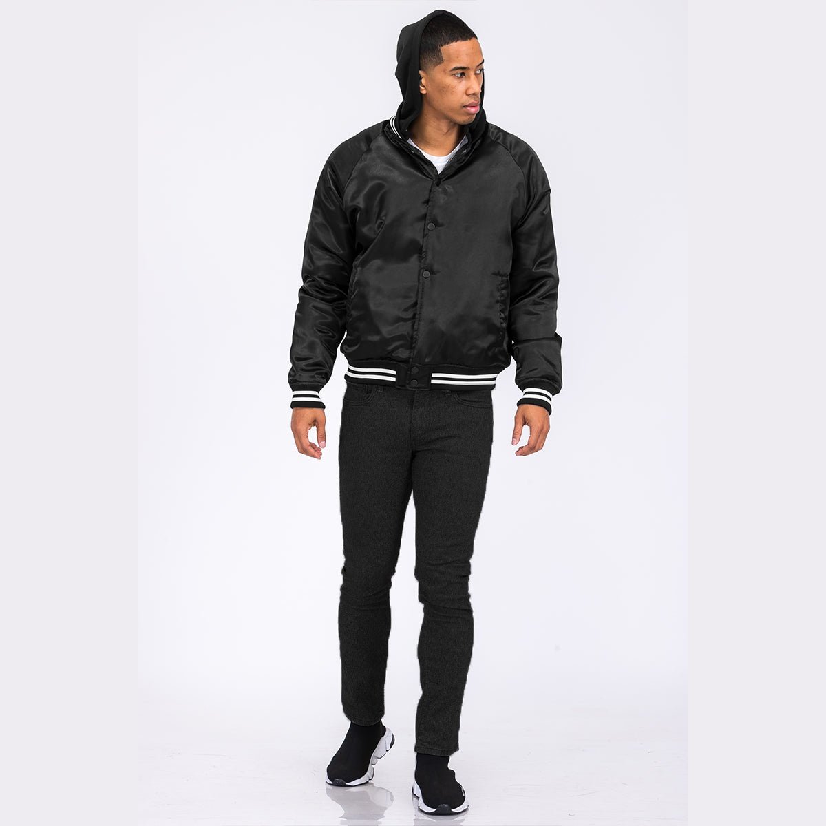 Satin Hooded Varsity Jacket-4