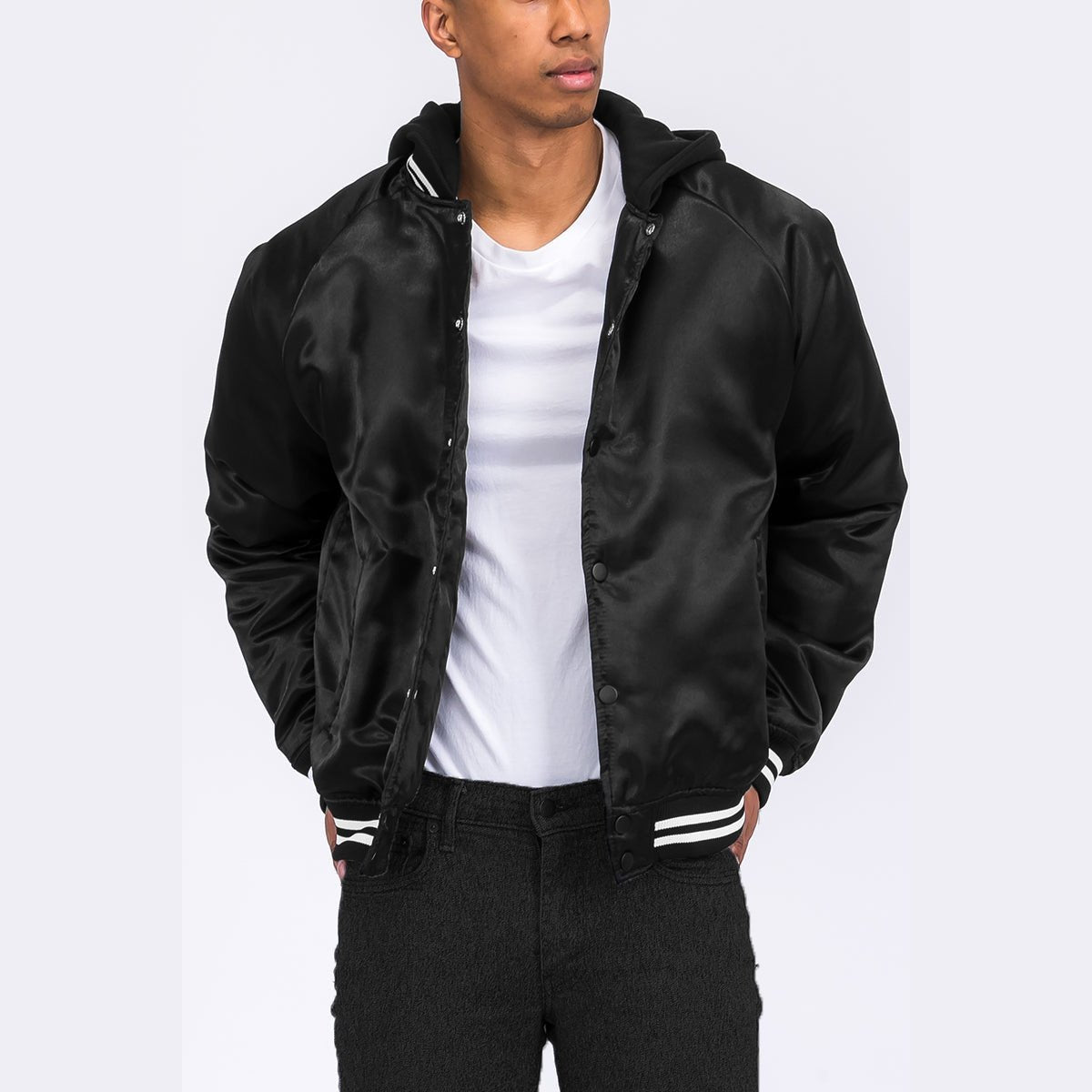 Satin Hooded Varsity Jacket-2