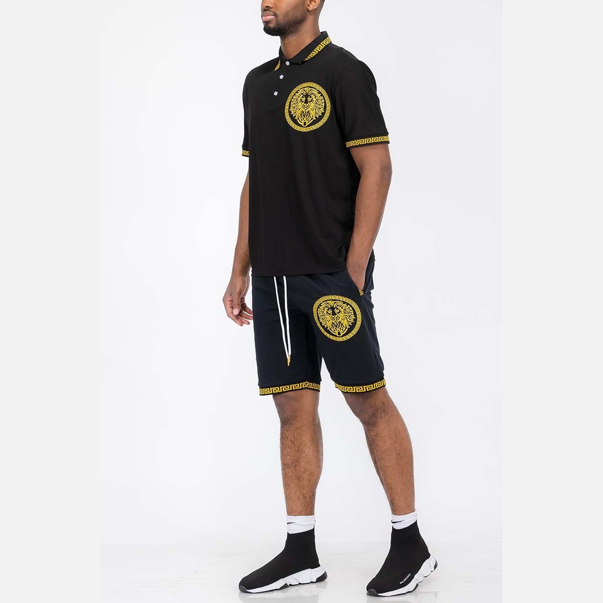Lion Head Polo Short Set