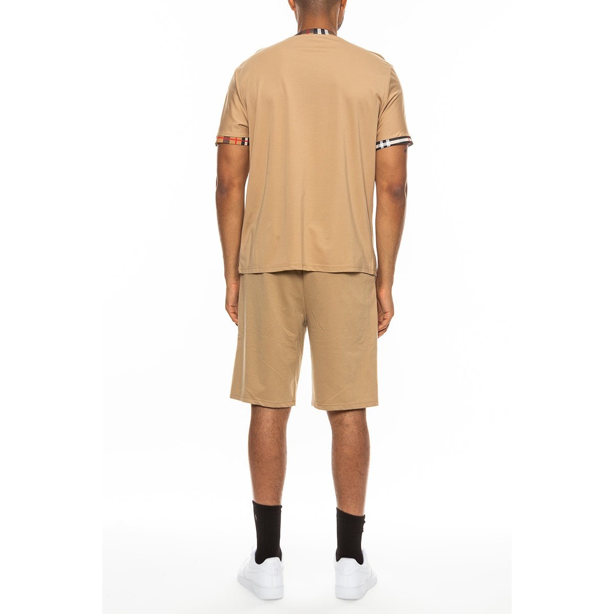 Checkered Detail Tshirt Short Set