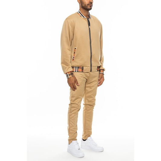 Checkered Detail Track Jacket Set