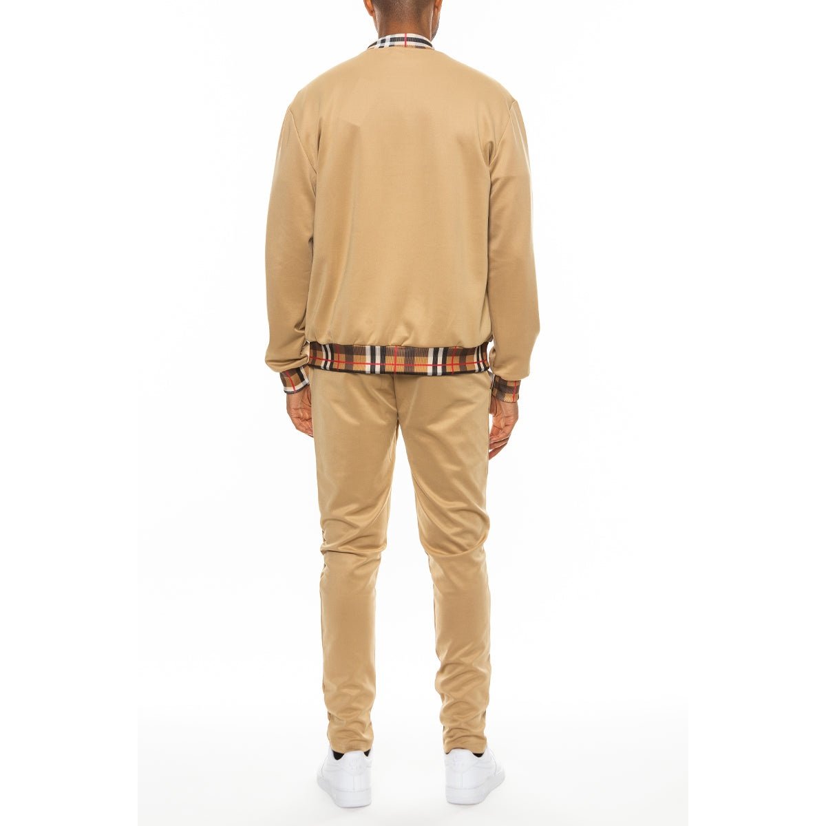 Checkered Detail Track Jacket Set