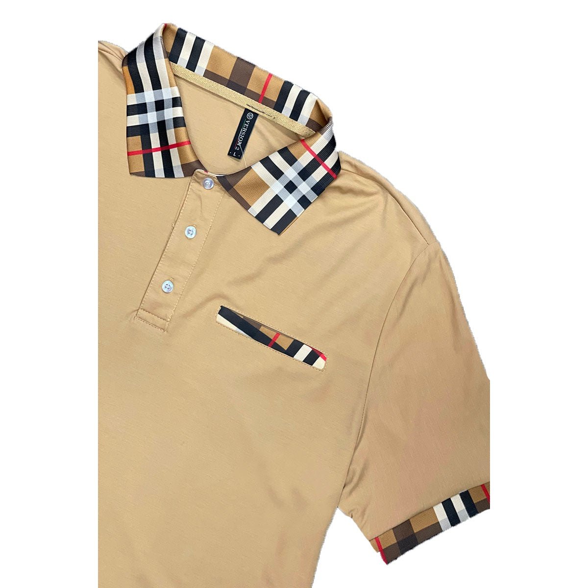 Checkered Detail Polo Short Set