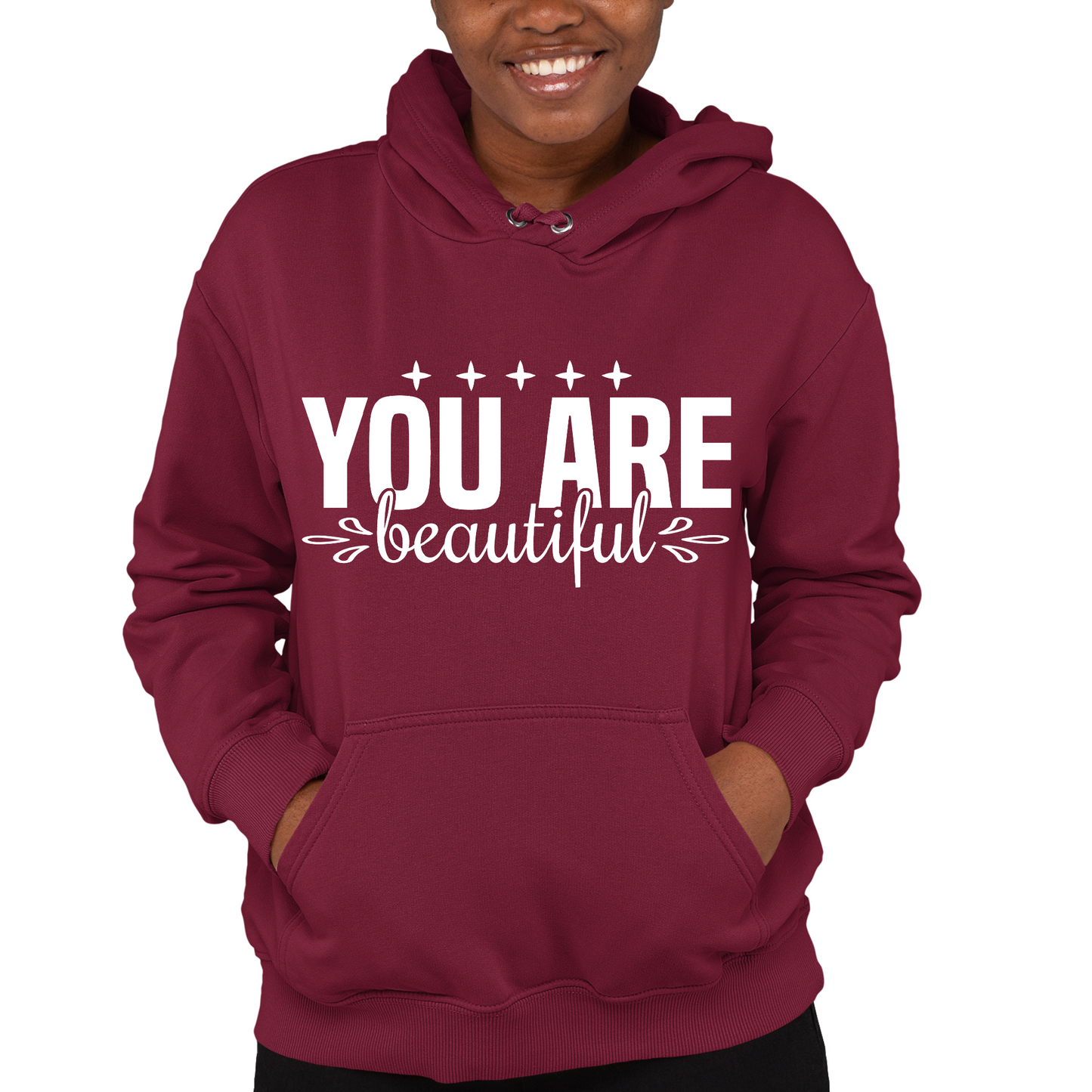 Womens Long Sleeve Hoodie You Are Beautiful Inspiration Affirmation