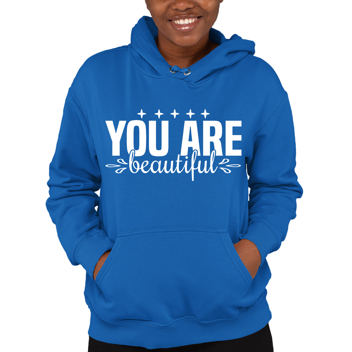 Womens Long Sleeve Hoodie You Are Beautiful Inspiration Affirmation