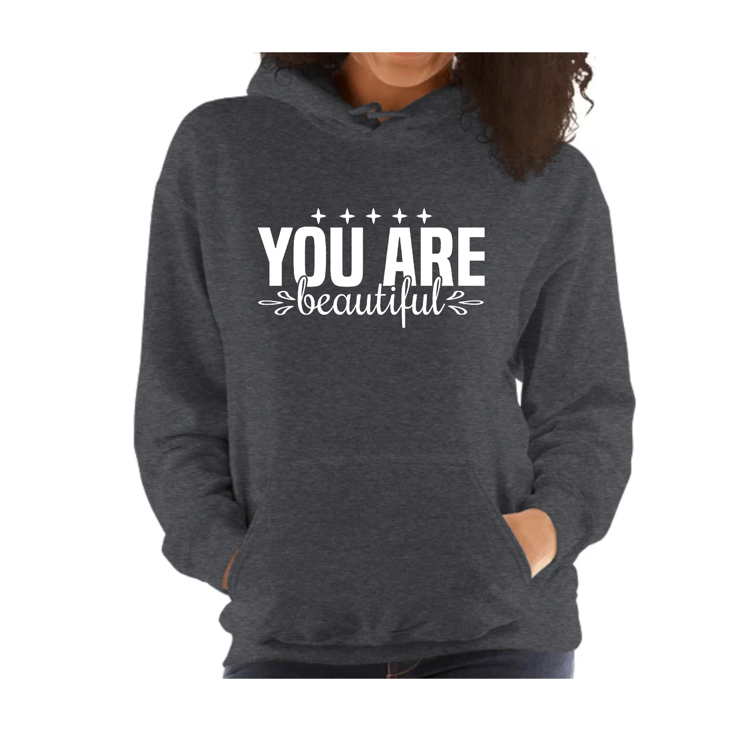 Womens Long Sleeve Hoodie You Are Beautiful Inspiration Affirmation