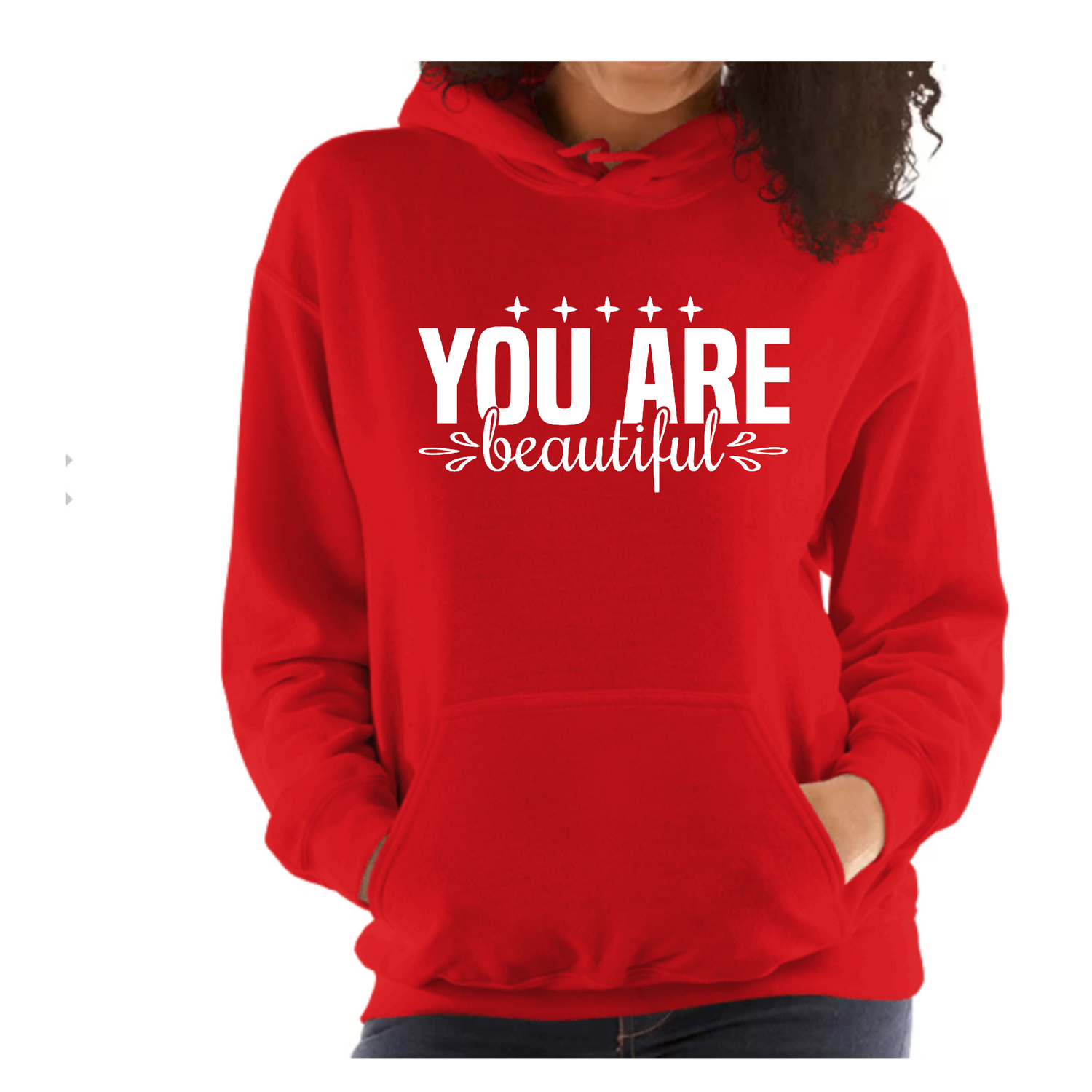 Womens Long Sleeve Hoodie You Are Beautiful Inspiration Affirmation