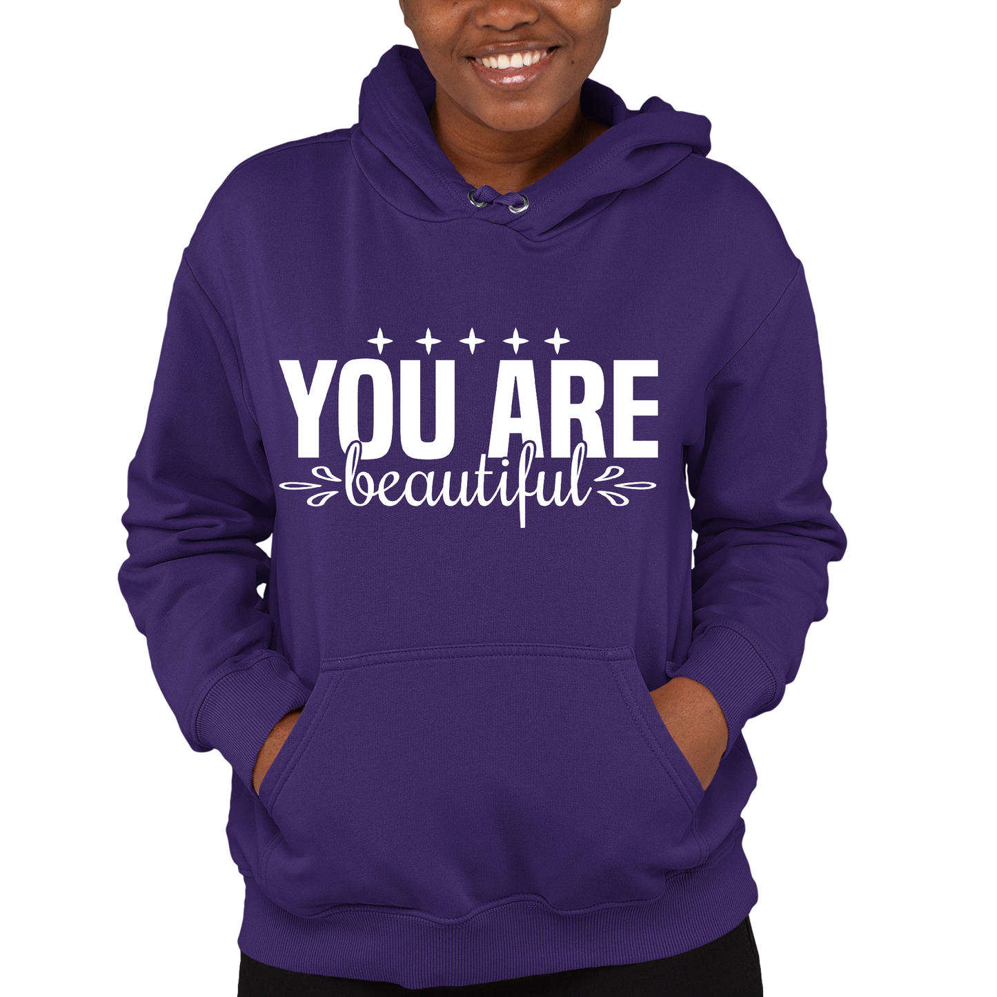 Womens Long Sleeve Hoodie You Are Beautiful Inspiration Affirmation
