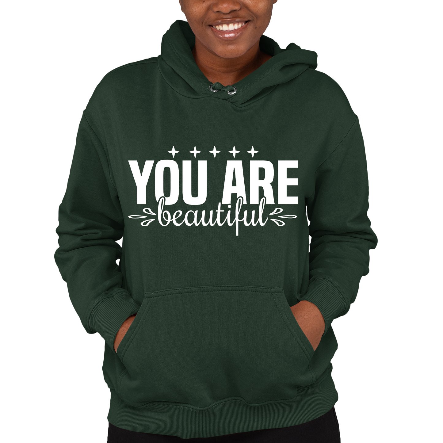 Womens Long Sleeve Hoodie You Are Beautiful Inspiration Affirmation