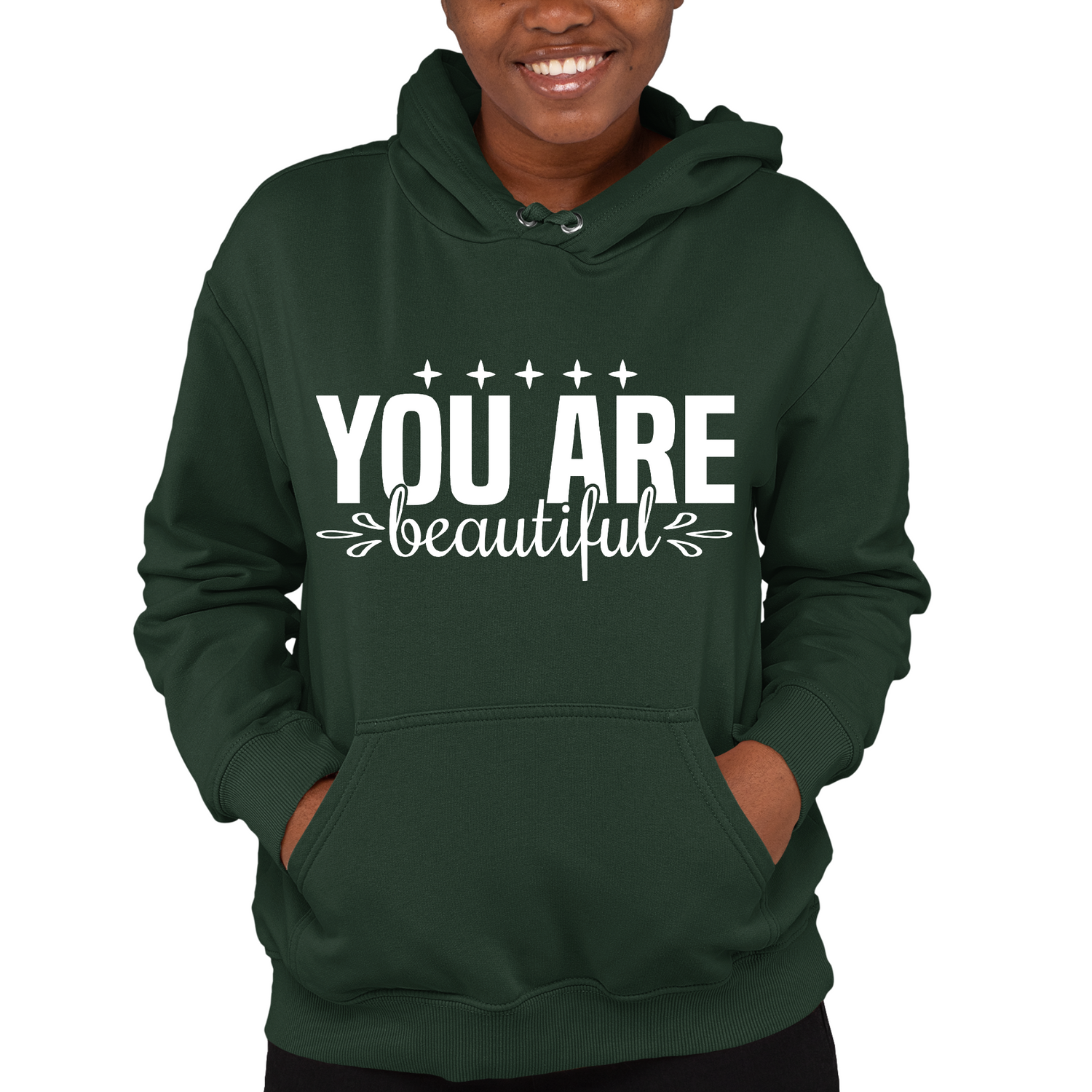 Womens Long Sleeve Hoodie You Are Beautiful Inspiration Affirmation