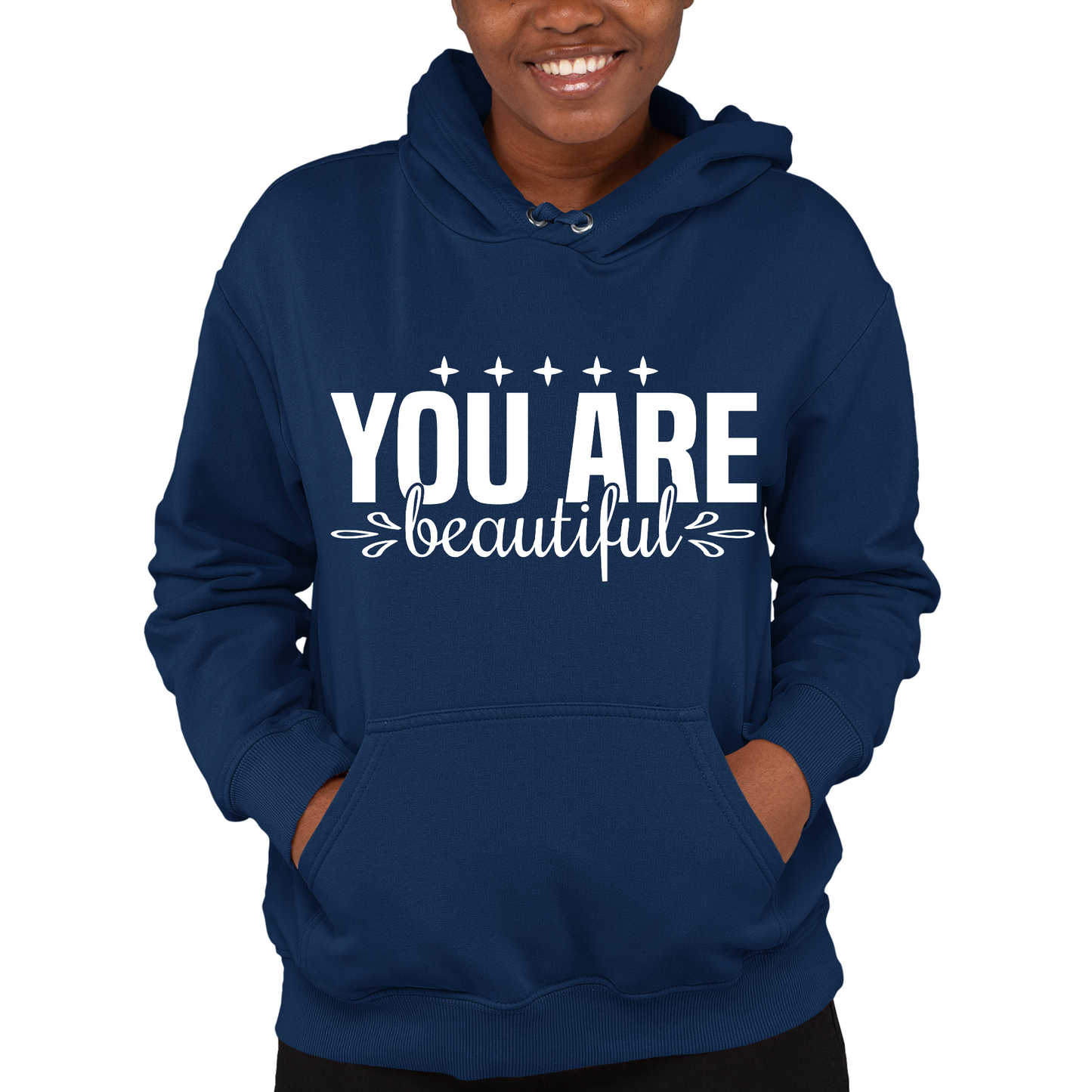 Womens Long Sleeve Hoodie You Are Beautiful Inspiration Affirmation