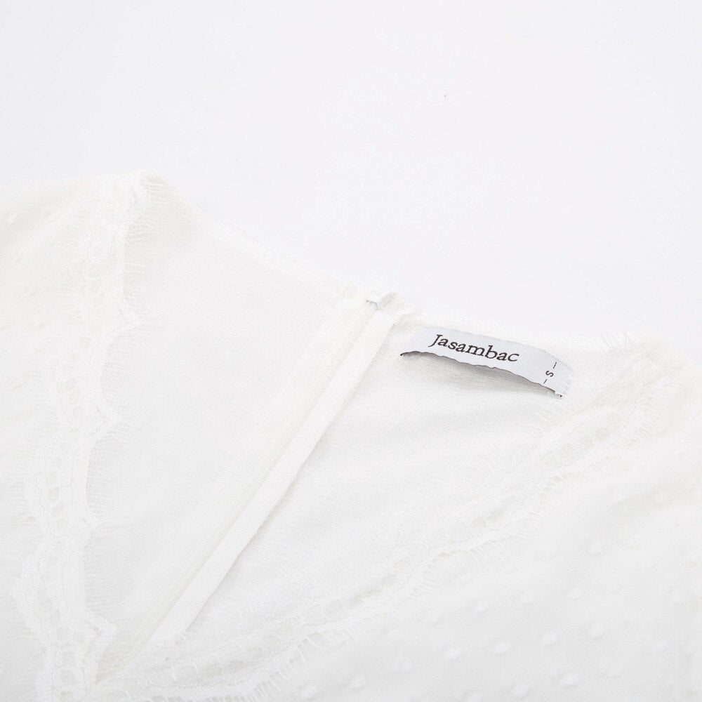 Women's Dresses Fashion V-Neck Empire Waist Swing Dress Long Sleeve Flared A-Line Summer Chiffon Mesh Lady Elegant Dresses New