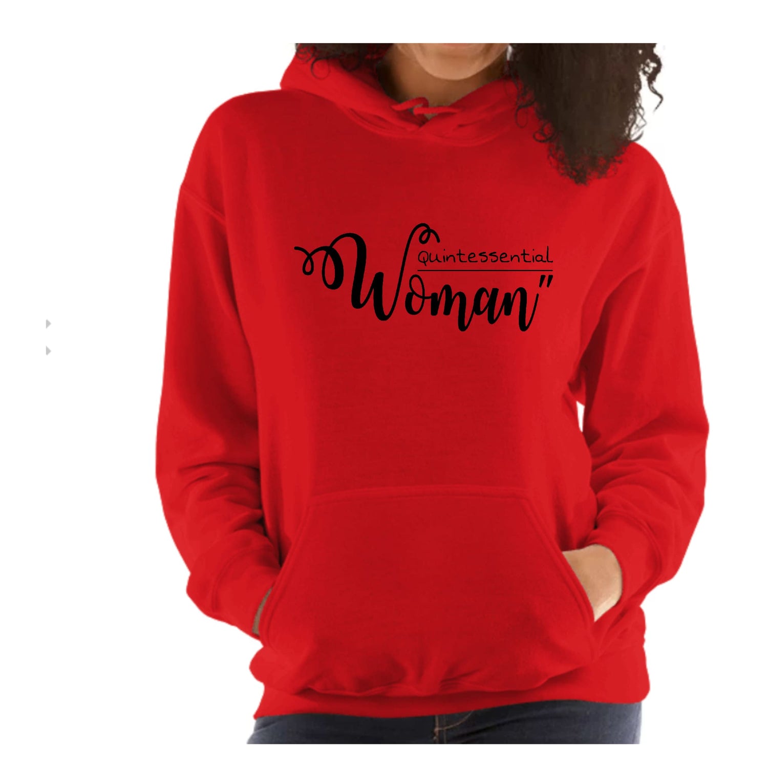 Womens Hoodie Quintessential Woman Inspirational Affirmation - Black