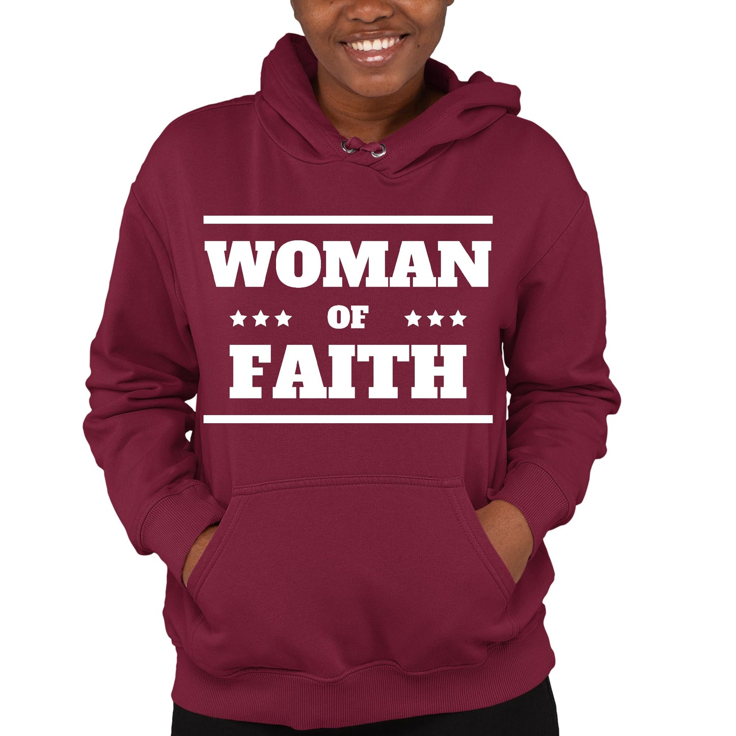 Womens Long Sleeve Hoodie Woman Of Faith Christian Inspiration