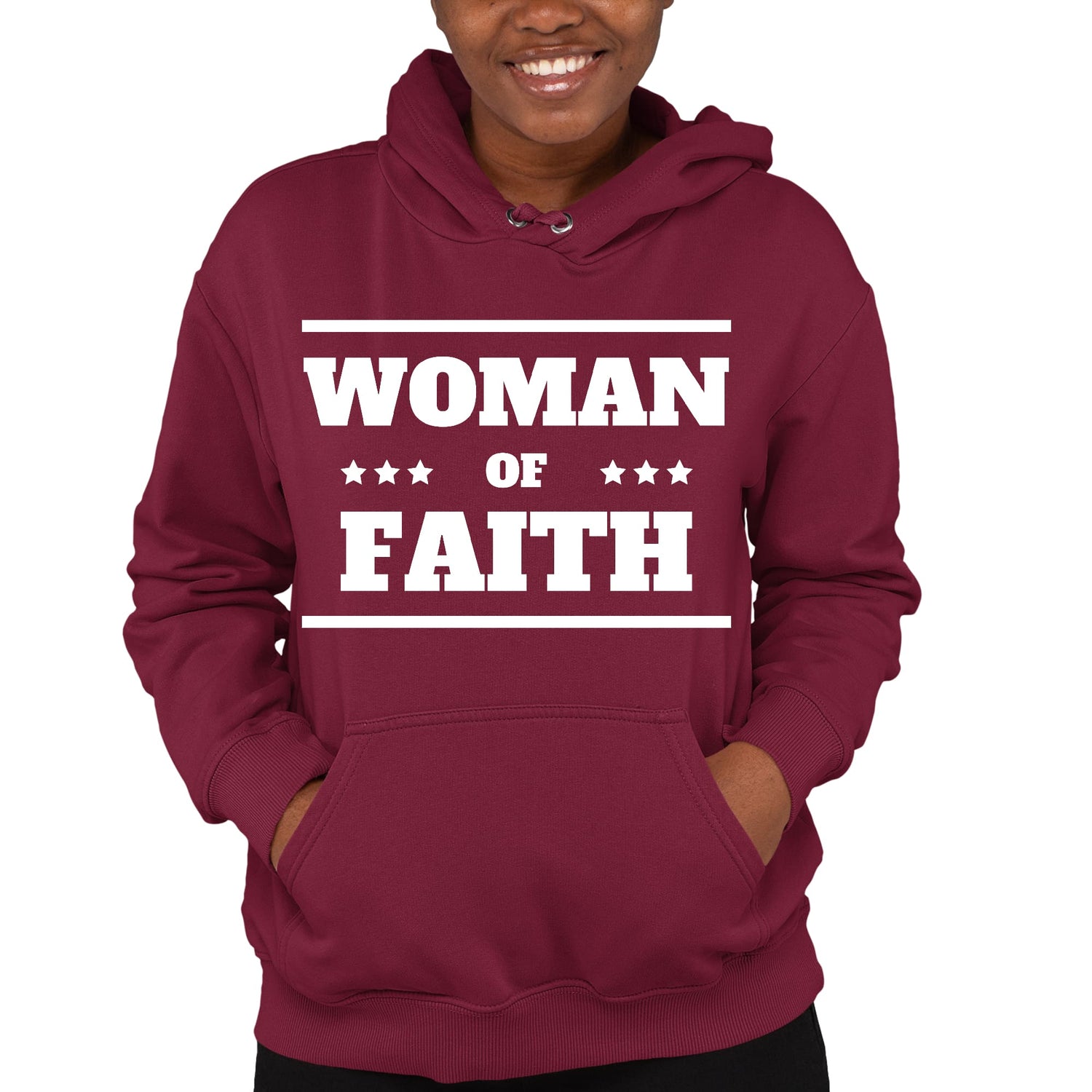 Womens Long Sleeve Hoodie Woman Of Faith Christian Inspiration