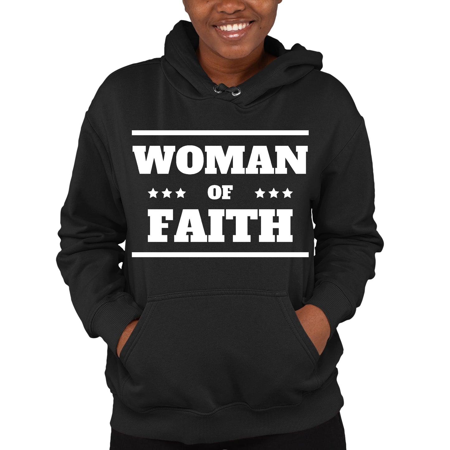 Womens Long Sleeve Hoodie Woman Of Faith Christian Inspiration