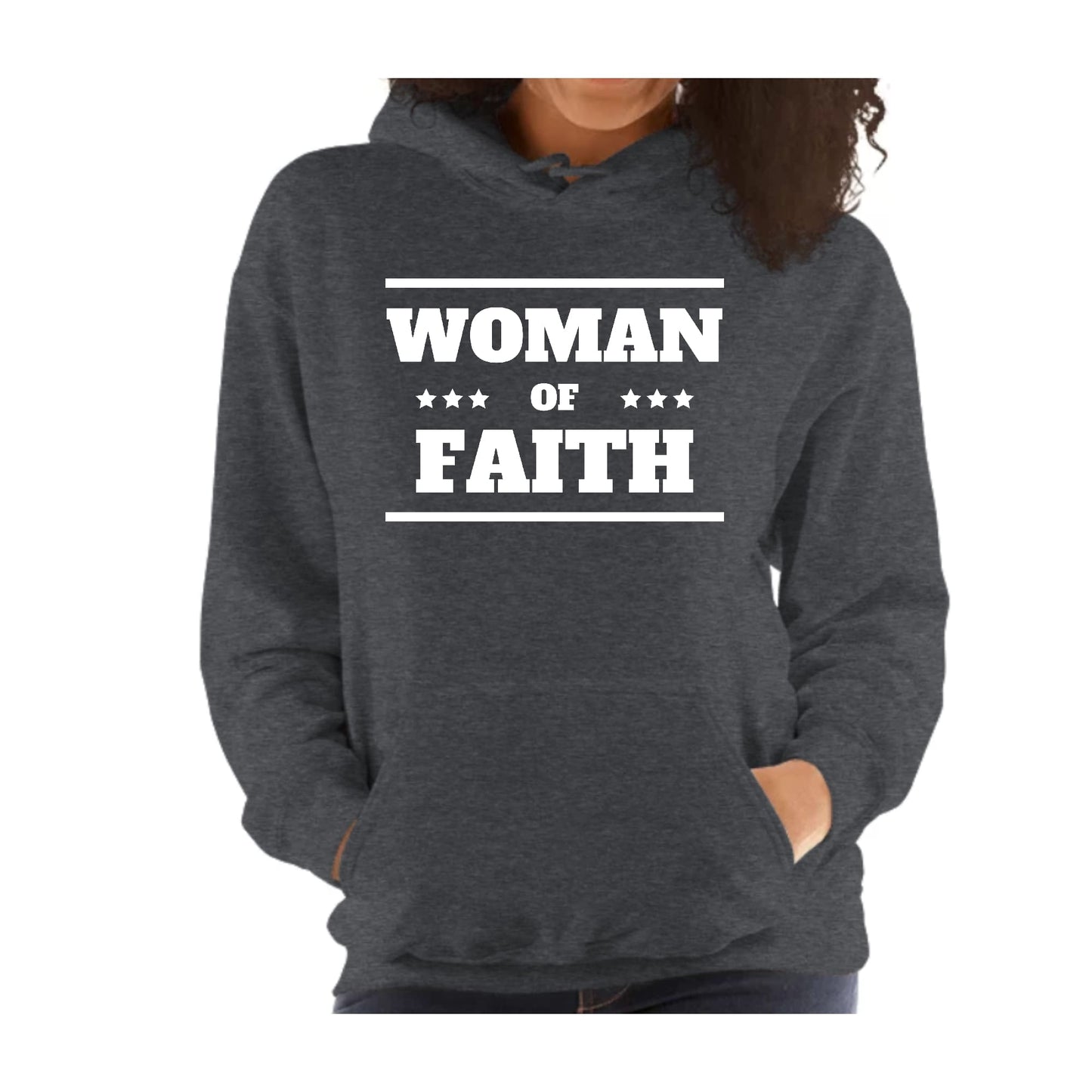 Womens Long Sleeve Hoodie Woman Of Faith Christian Inspiration