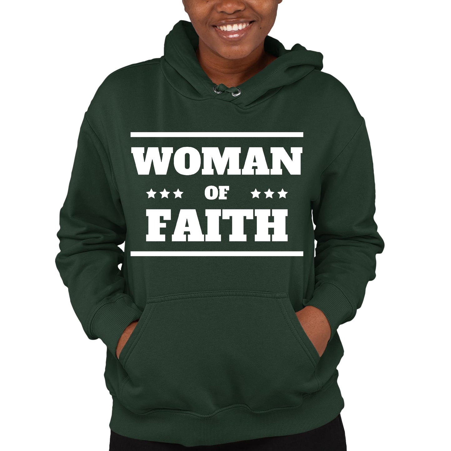 Womens Long Sleeve Hoodie Woman Of Faith Christian Inspiration