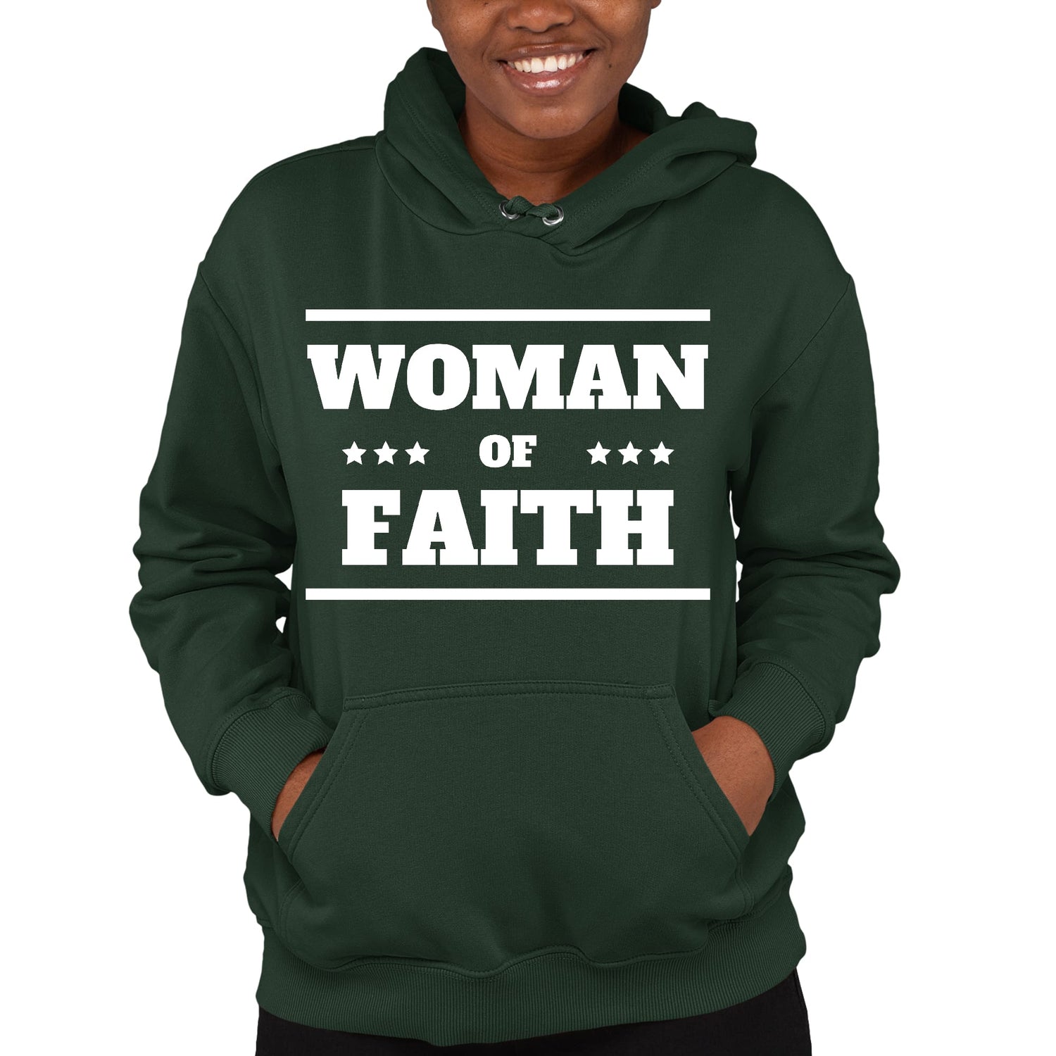 Womens Long Sleeve Hoodie Woman Of Faith Christian Inspiration