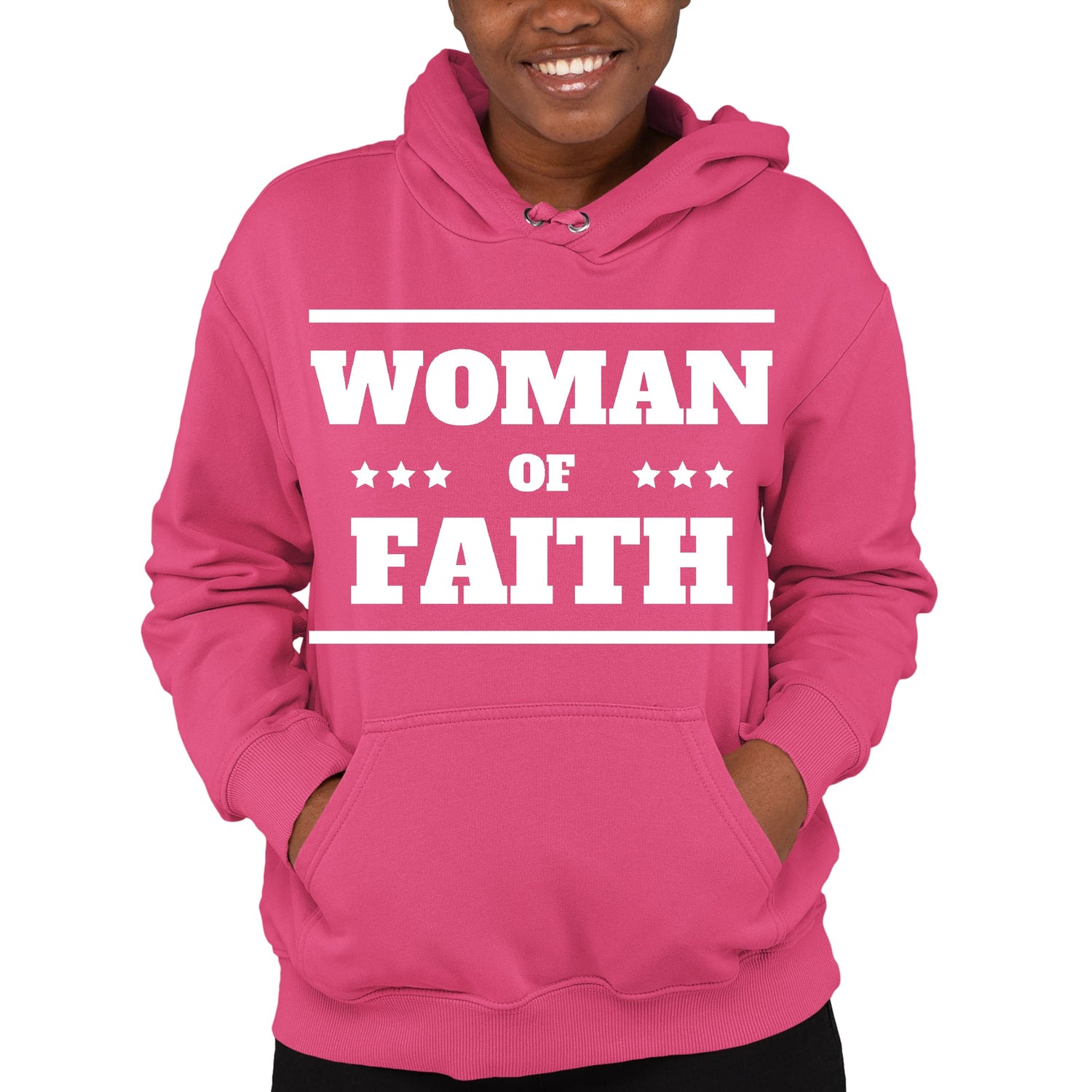 Womens Long Sleeve Hoodie Woman Of Faith Christian Inspiration