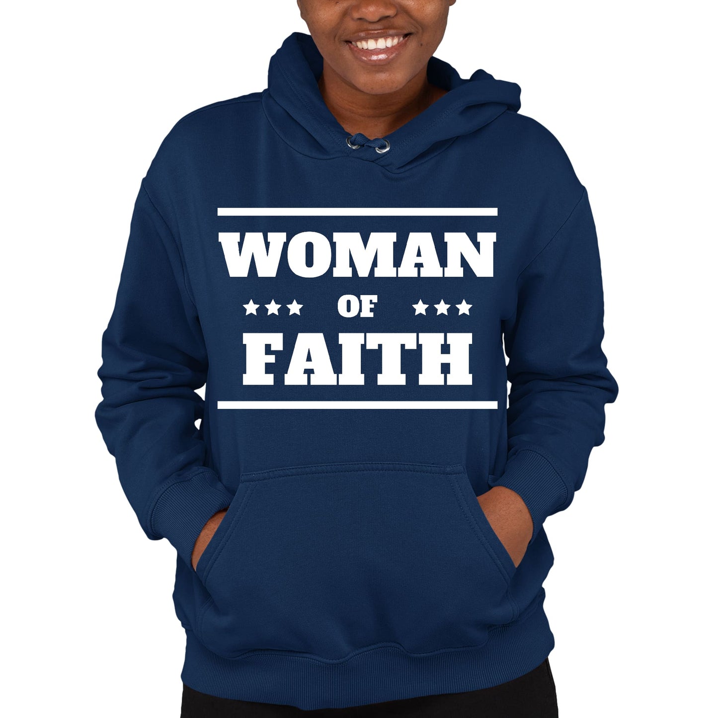 Womens Long Sleeve Hoodie Woman Of Faith Christian Inspiration