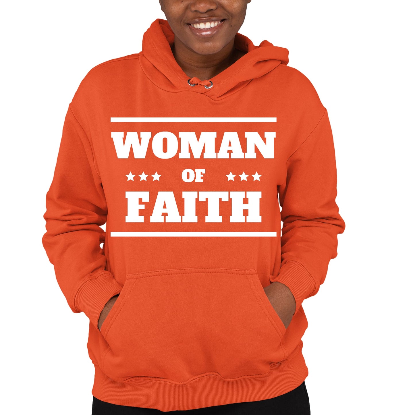 Womens Long Sleeve Hoodie Woman Of Faith Christian Inspiration