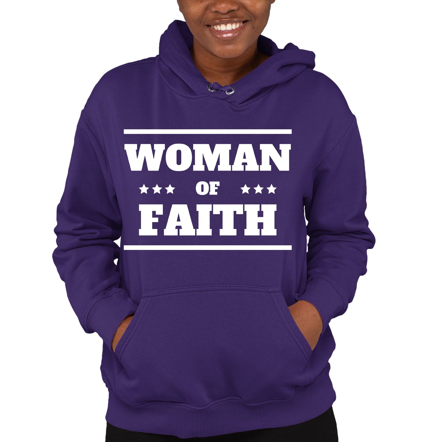 Womens Long Sleeve Hoodie Woman Of Faith Christian Inspiration