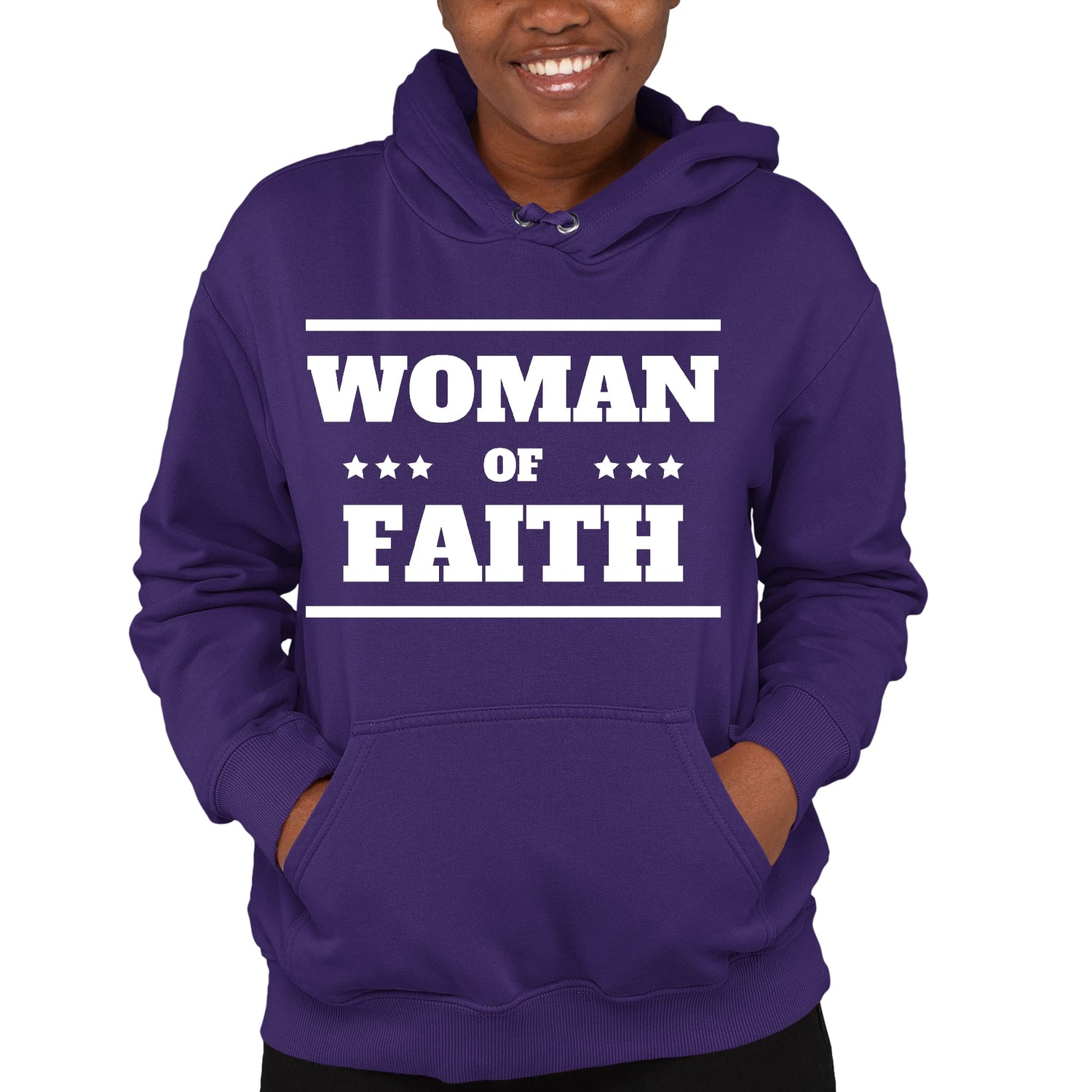 Womens Long Sleeve Hoodie Woman Of Faith Christian Inspiration