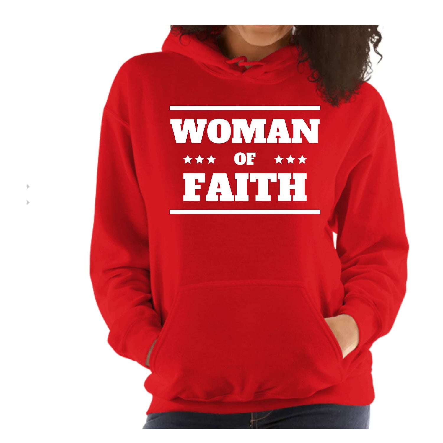 Womens Long Sleeve Hoodie Woman Of Faith Christian Inspiration