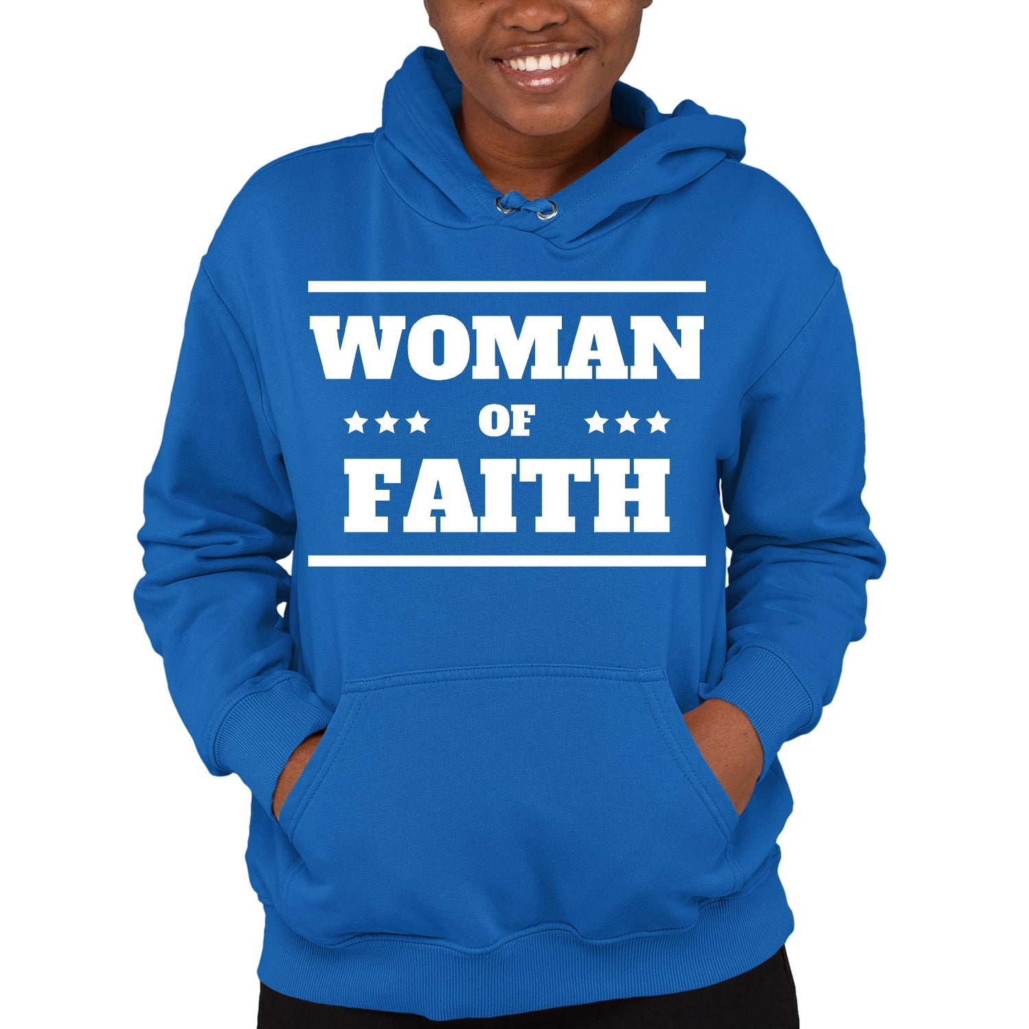 Womens Long Sleeve Hoodie Woman Of Faith Christian Inspiration